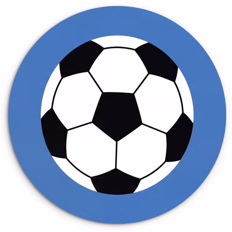 Forexbild Rund - Fußball – Schwarz-Weiß – Sport – Illustration – Blau — 1