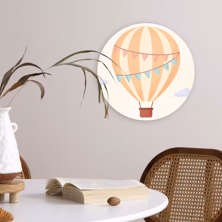 Forexbild Rund - Heißluftballon – Wolken – Illustration – Sanft – Kinderzimmer — 4
