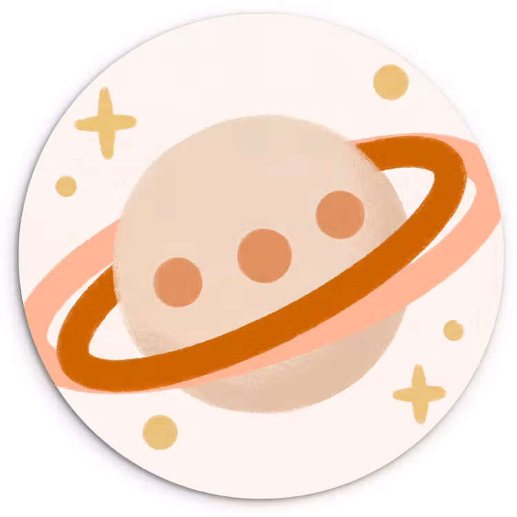 Forexbild Rund - Planet – Ringe – Weltraum – Illustration – Beige — 1