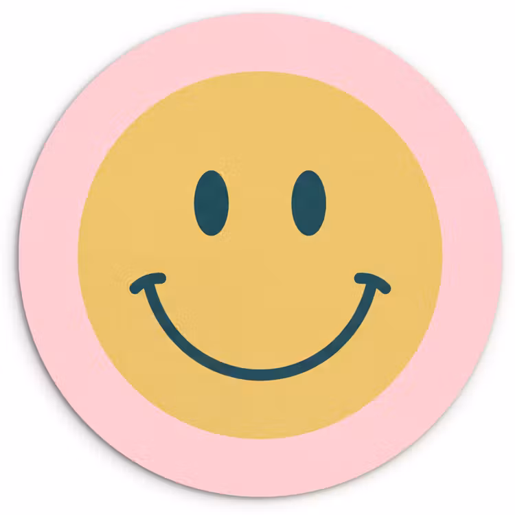 Forexbild Rund - Smiley – Gelb – Rosa – Symbol – Minimalistisch — 1