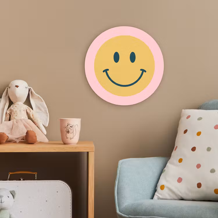 Forexbild Rund - Smiley – Gelb – Rosa – Symbol – Minimalistisch — 5