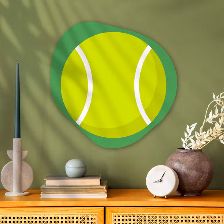 Glasbild Organische Form - Ball – Gelb – Sport – Grün – Illustration — 2