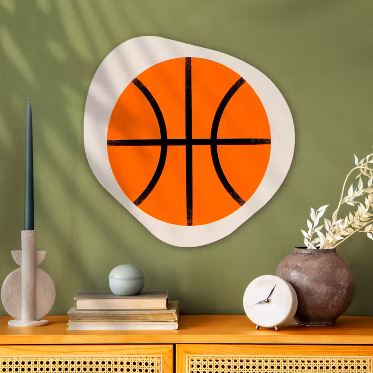 Glasbild Organische Form - Basketball – Ball – Sport – Illustration – Orange — 2