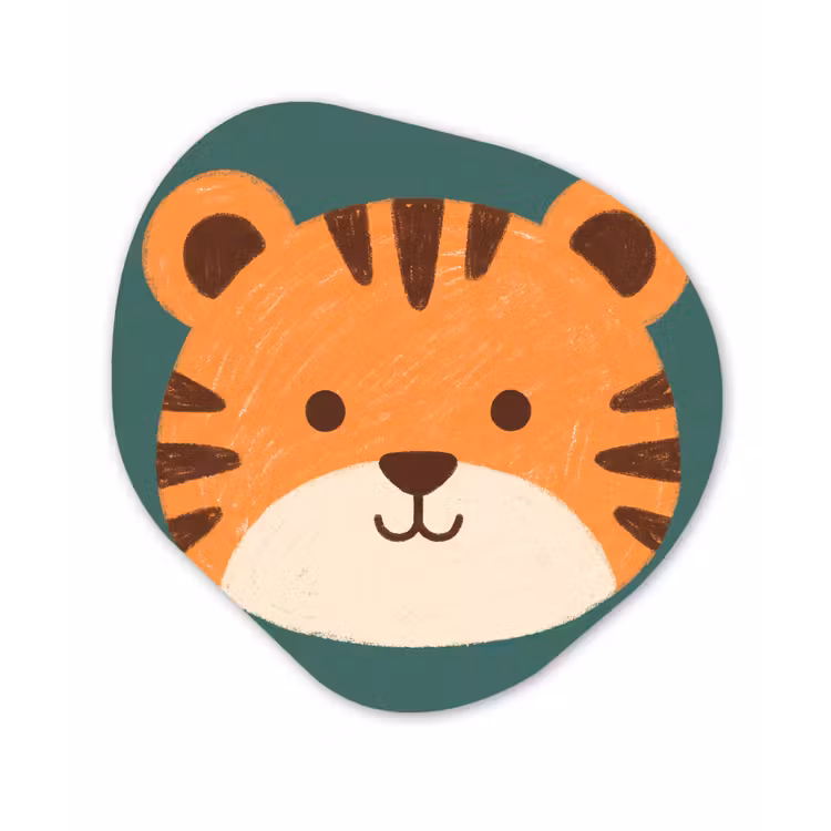 Glasbild Organische Form - Tiere – Kopf – Orange – Illustration – Modern — 1
