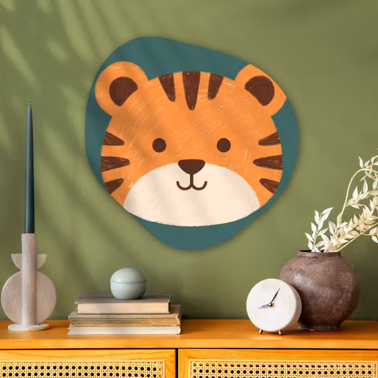 Glasbild Organische Form - Tiere – Kopf – Orange – Illustration – Modern — 2