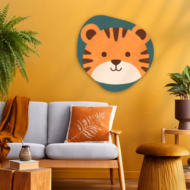 Glasbild Organische Form - Tiere – Kopf – Orange – Illustration – Modern — 3