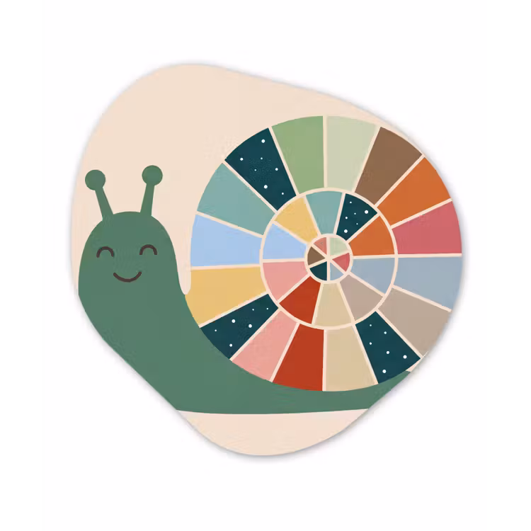 Glasbild Organische Form - Tiere – Schnecke – Bunt – Illustration — 1