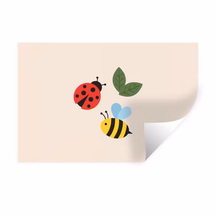 Wandtattoo – Insekt – Blatt – Natur – Verspielt – Illustration — 1