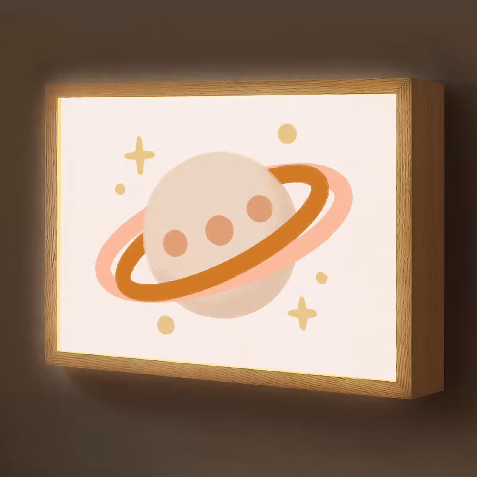 Nachtlicht Kinder - Planet – Ringe – Weltraum – Illustration – Beige — 1