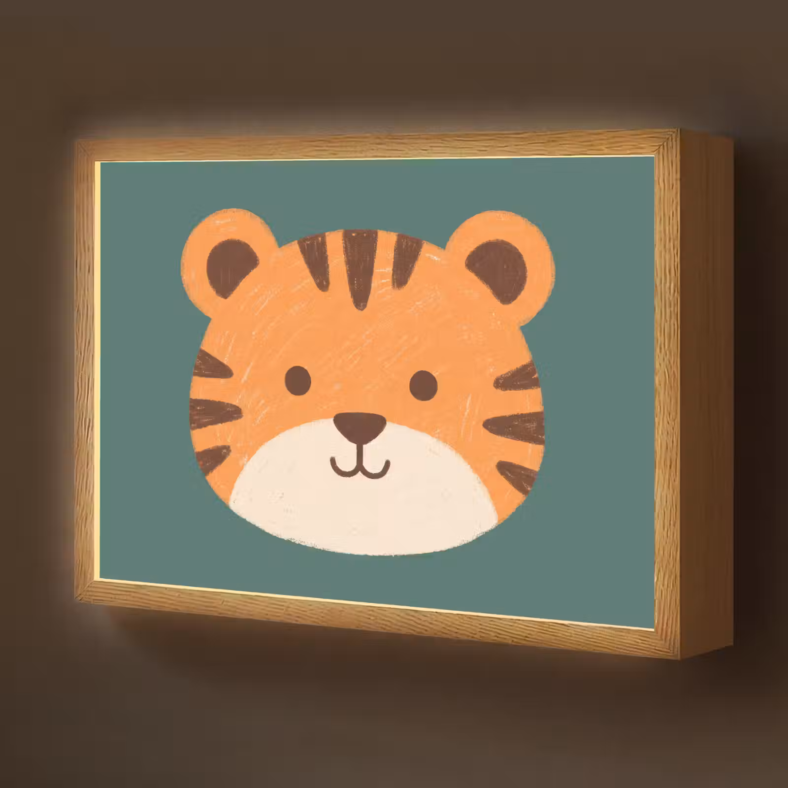 Nachtlicht Kinder - Tiere – Kopf – Orange – Illustration – Modern — 1