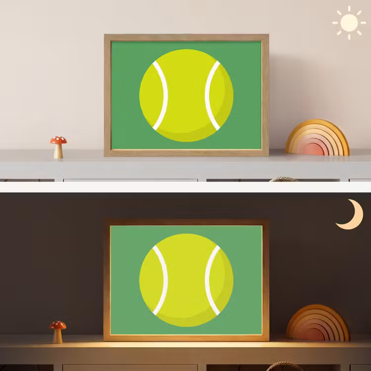 Nachtlicht Kinder - Ball – Gelb – Sport – Grün – Illustration — 6