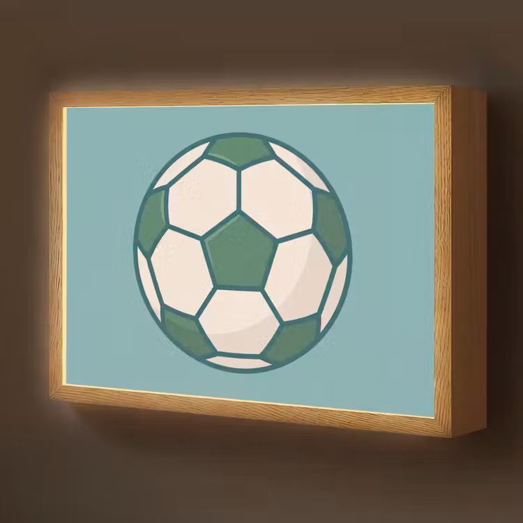 Nachtlicht Kinder - Fußball – Geometrisch – Sport – Illustration – Blaugrün — 1