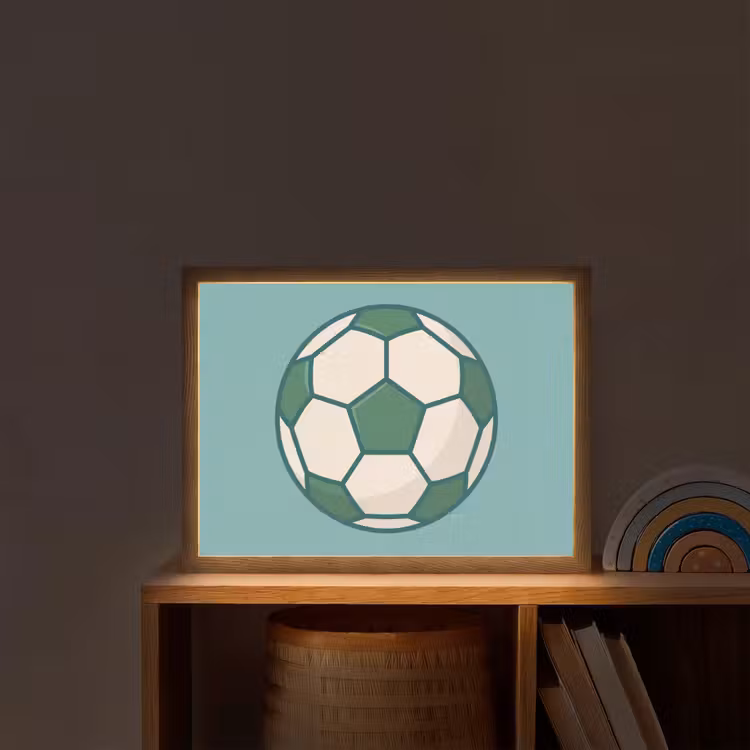 Nachtlicht Kinder - Fußball – Geometrisch – Sport – Illustration – Blaugrün — 2