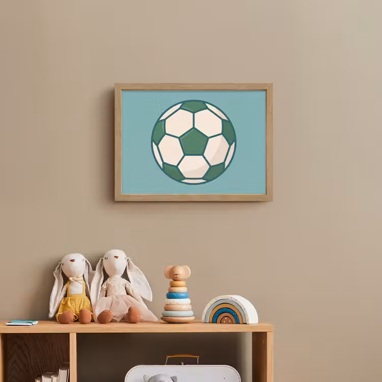 Nachtlicht Kinder - Fußball – Geometrisch – Sport – Illustration – Blaugrün — 3