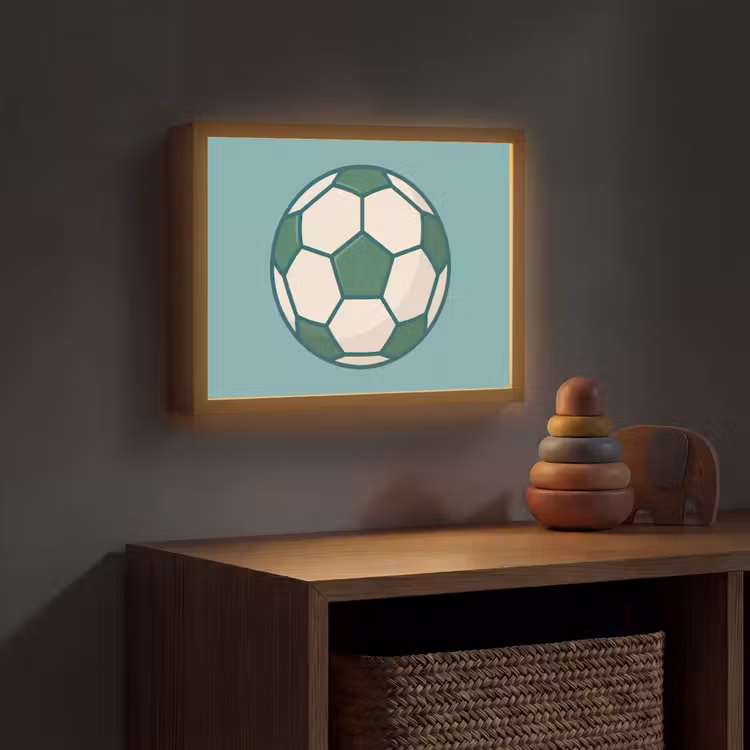 Nachtlicht Kinder - Fußball – Geometrisch – Sport – Illustration – Blaugrün — 4