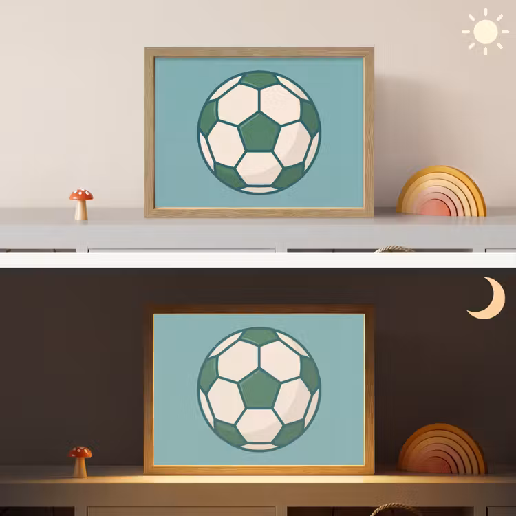 Nachtlicht Kinder - Fußball – Geometrisch – Sport – Illustration – Blaugrün — 6