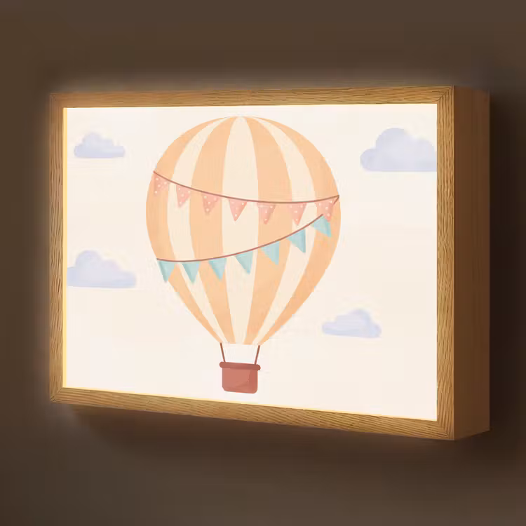 Nachtlicht Kinder - Heißluftballon – Wolken – Illustration – Sanft – Kinderzimmer — 1