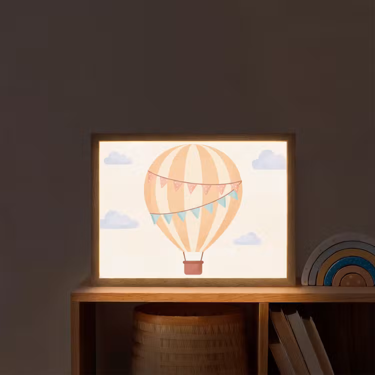 Nachtlicht Kinder - Heißluftballon – Wolken – Illustration – Sanft – Kinderzimmer — 2