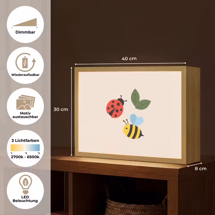 Nachtlicht Kinder - Insekt – Blatt – Natur – Verspielt – Illustration — 10