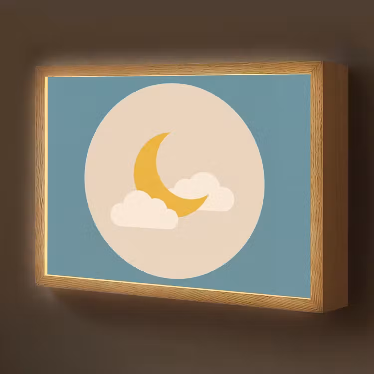 Nachtlicht Kinder - Mond – Wolken – Natur – Abstrakt – Gelb — 1