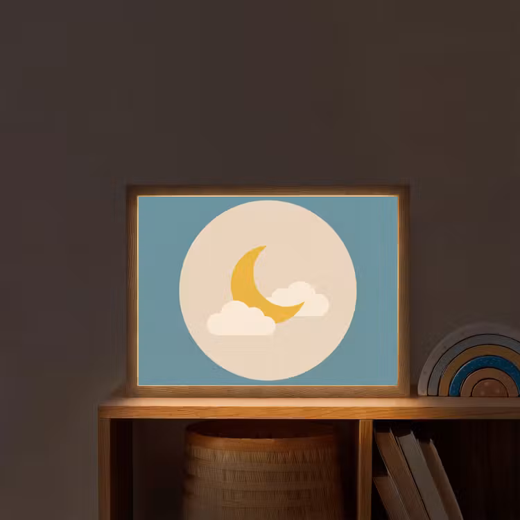 Nachtlicht Kinder - Mond – Wolken – Natur – Abstrakt – Gelb — 2