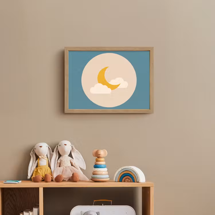 Nachtlicht Kinder - Mond – Wolken – Natur – Abstrakt – Gelb — 3