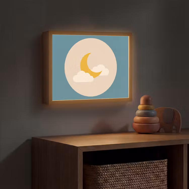 Nachtlicht Kinder - Mond – Wolken – Natur – Abstrakt – Gelb — 4