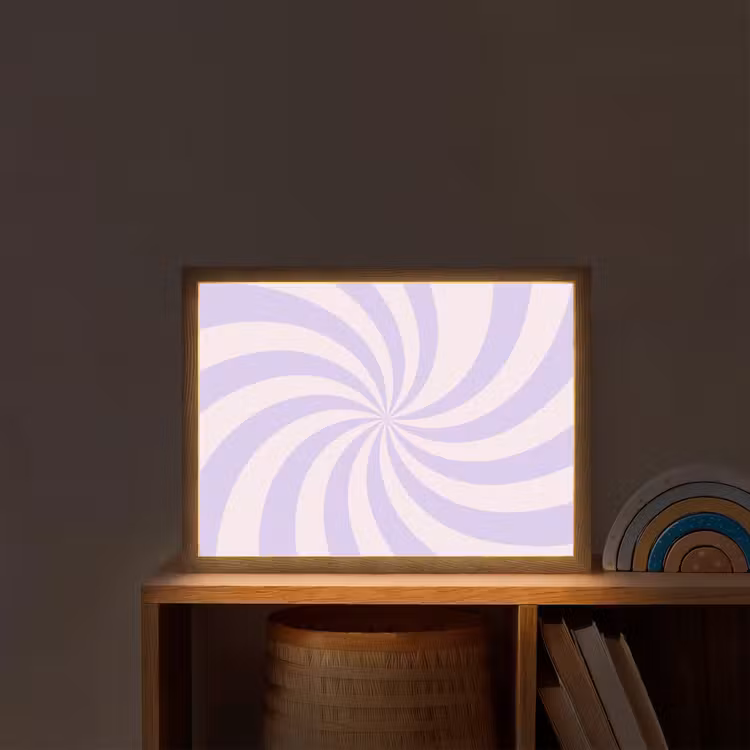Nachtlicht Kinder - Muster – Spirale – Abstrakt – Modern – Lila-Rosa — 2