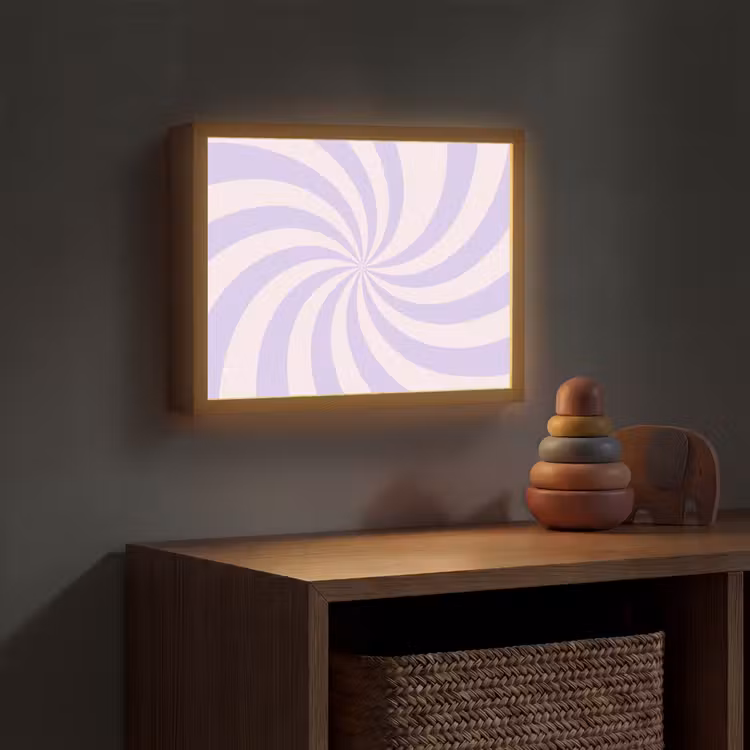 Nachtlicht Kinder - Muster – Spirale – Abstrakt – Modern – Lila-Rosa — 4