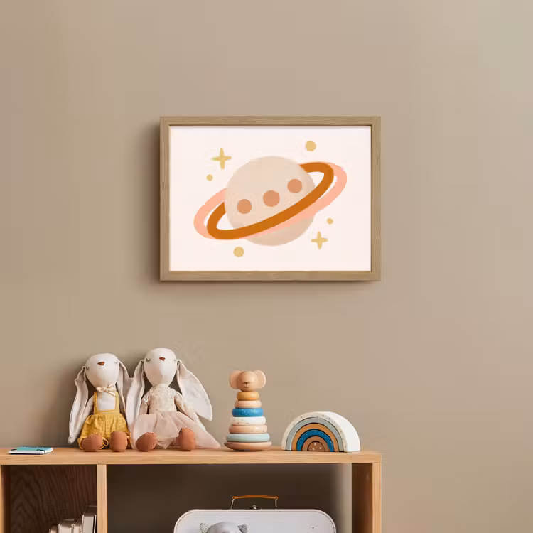 Nachtlicht Kinder - Planet – Ringe – Weltraum – Illustration – Beige — 3