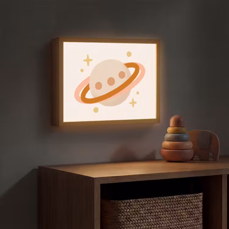 Nachtlicht Kinder - Planet – Ringe – Weltraum – Illustration – Beige — 4