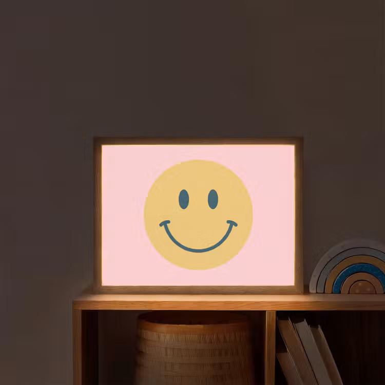 Nachtlicht Kinder - Smiley – Gelb – Rosa – Symbol – Minimalistisch — 2