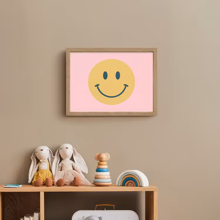 Nachtlicht Kinder - Smiley – Gelb – Rosa – Symbol – Minimalistisch — 3