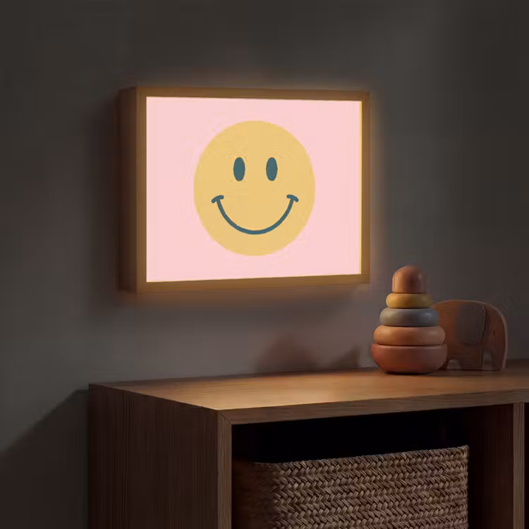 Nachtlicht Kinder - Smiley – Gelb – Rosa – Symbol – Minimalistisch — 4