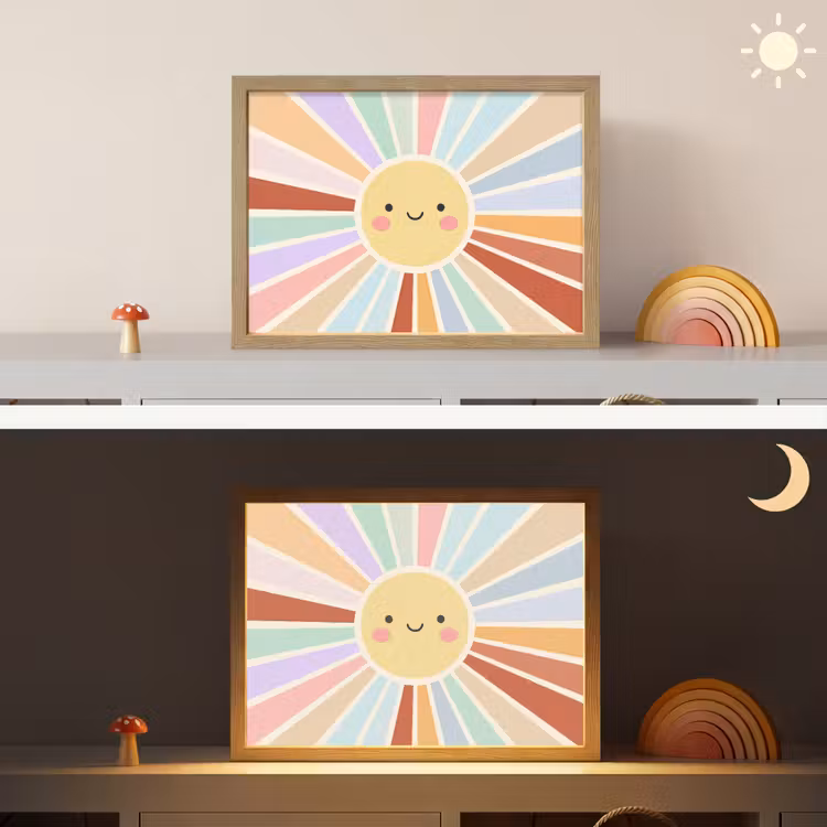 Nachtlicht Kinder - Sonne – Strahlen – Fröhlich – Bunt – Abstrakt — 6