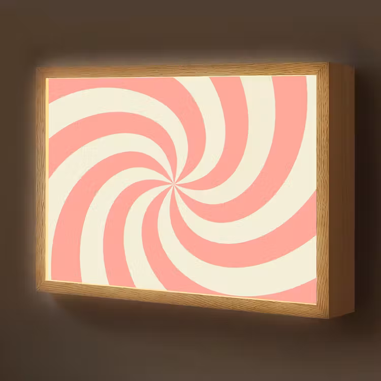 Nachtlicht Kinder - Spirale – Muster – Abstrakt – Rosa – Beige — 1