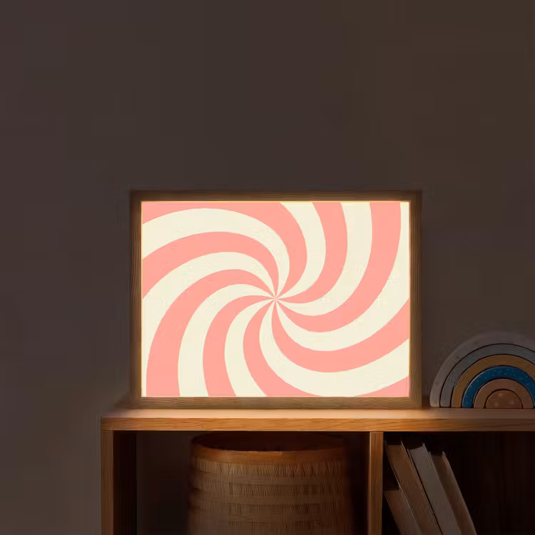 Nachtlicht Kinder - Spirale – Muster – Abstrakt – Rosa – Beige — 2