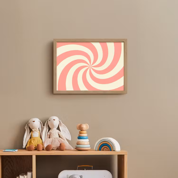 Nachtlicht Kinder - Spirale – Muster – Abstrakt – Rosa – Beige — 3