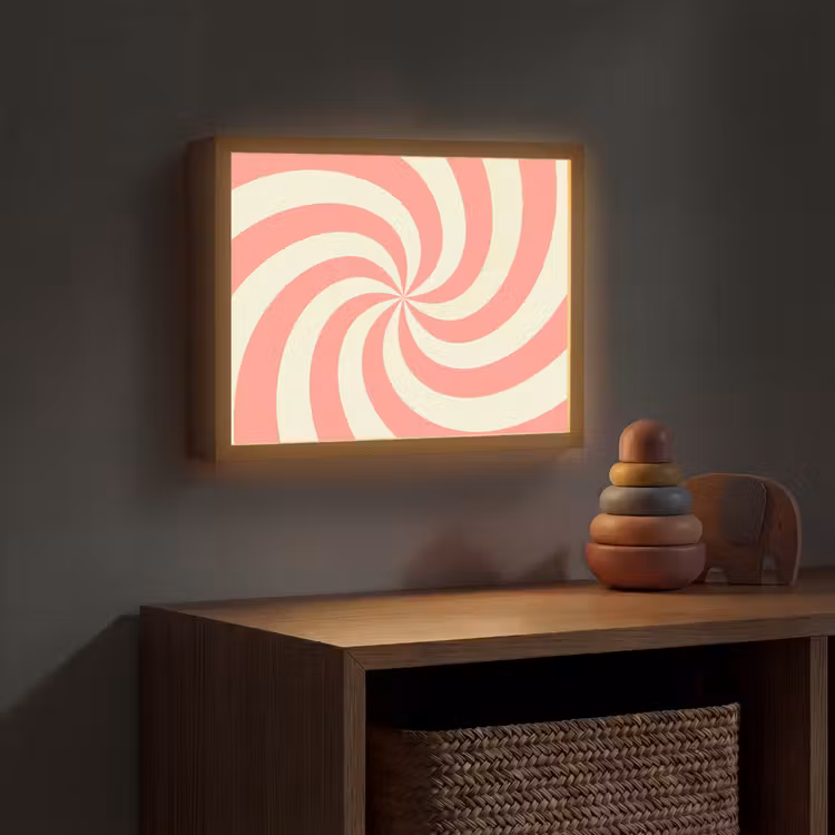 Nachtlicht Kinder - Spirale – Muster – Abstrakt – Rosa – Beige — 4