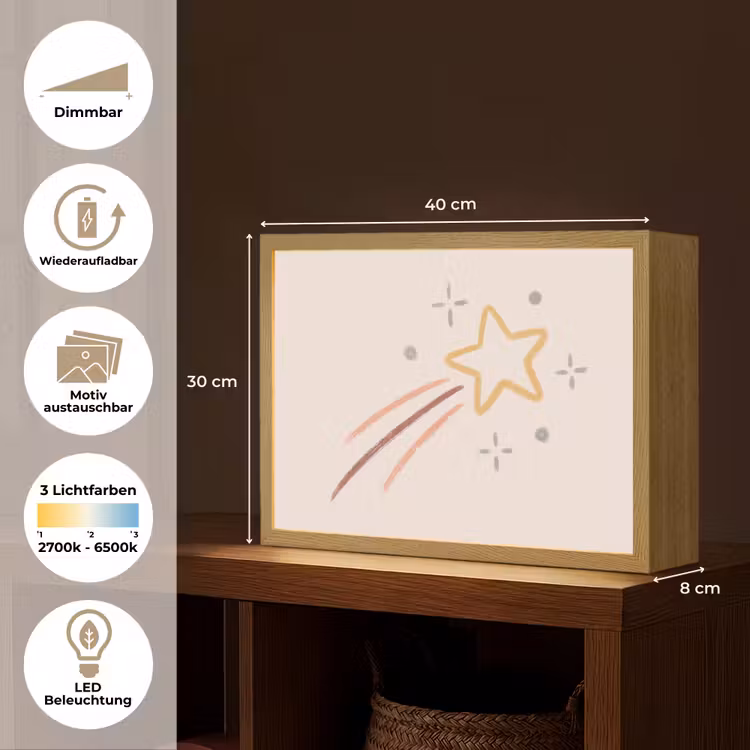 Nachtlicht Kinder - Stern – Fallend – Illustration – Pastell — 10