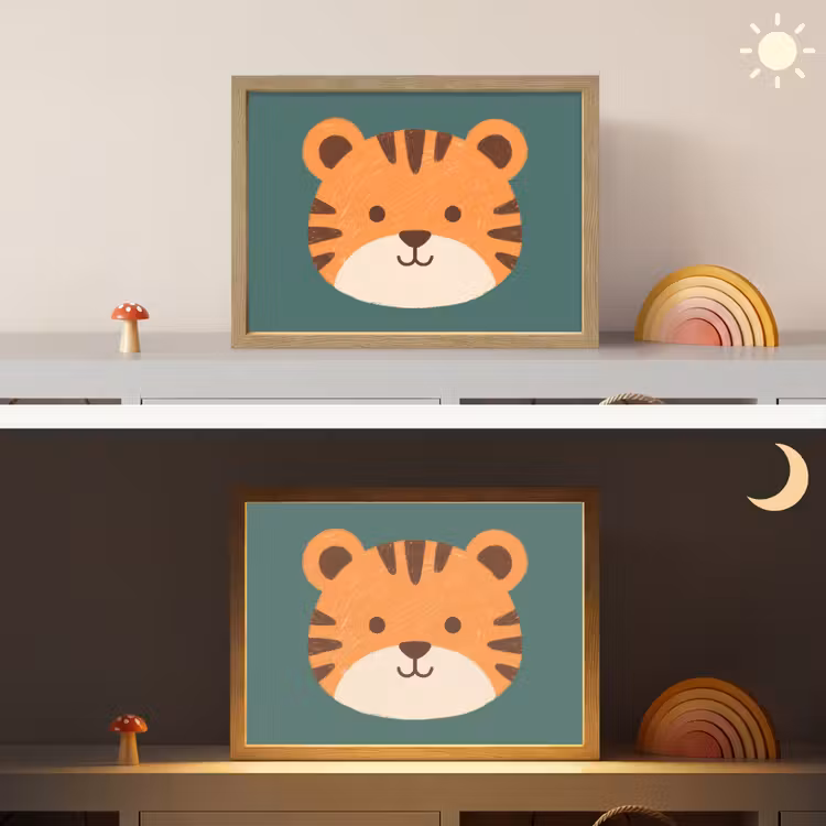 Nachtlicht Kinder - Tiere – Kopf – Orange – Illustration – Modern — 6