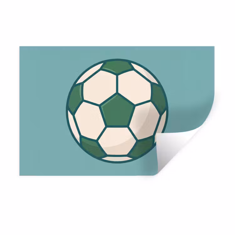 Wandtattoo – Fußball – Geometrisch – Sport – Illustration – Blaugrün — 1