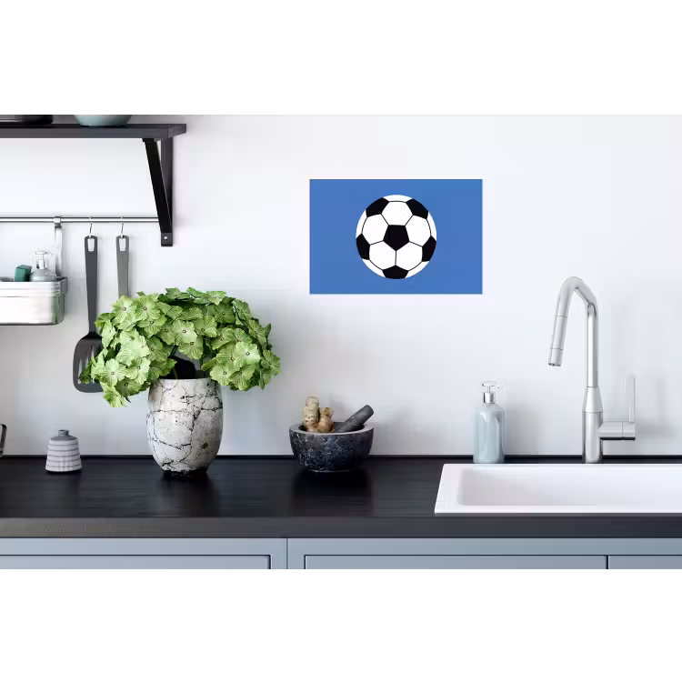 Wandtattoo – Fußball – Schwarz-Weiß – Sport – Illustration – Blau — 2