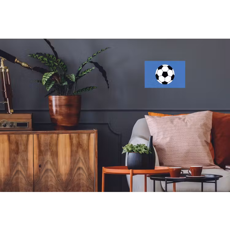 Wandtattoo – Fußball – Schwarz-Weiß – Sport – Illustration – Blau — 3