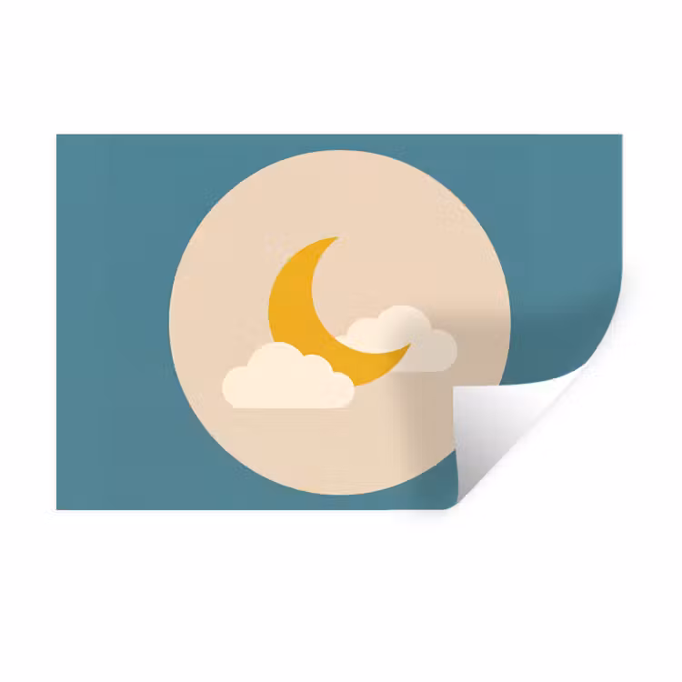 Wandtattoo – Mond – Wolken – Natur – Abstrakt – Gelb — 1