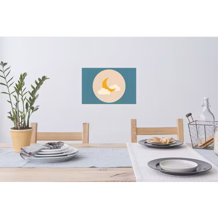 Wandtattoo – Mond – Wolken – Natur – Abstrakt – Gelb — 4