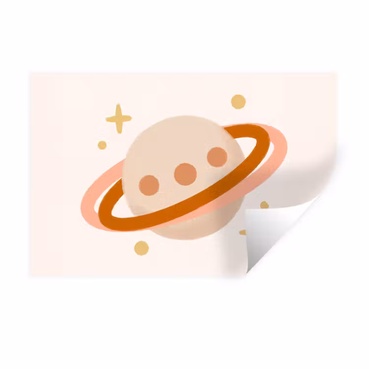 Wandtattoo – Planet – Ringe – Weltraum – Illustration – Beige — 1