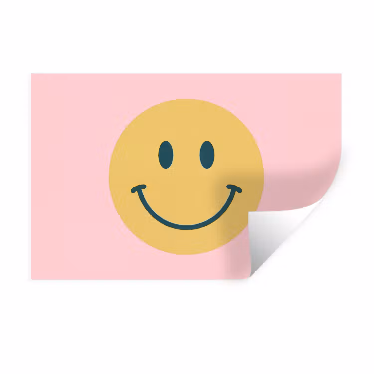 Wandtattoo – Smiley – Gelb – Rosa – Symbol – Minimalistisch — 1