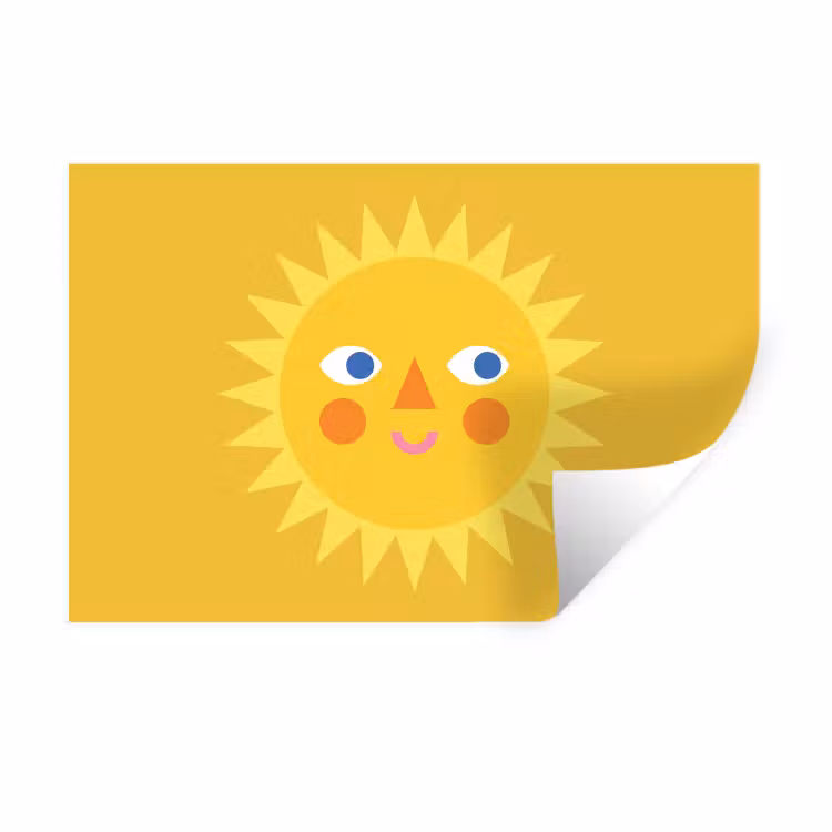 Wandtattoo – Sonne – Gesicht – Sommer – Illustration – Gelb — 1