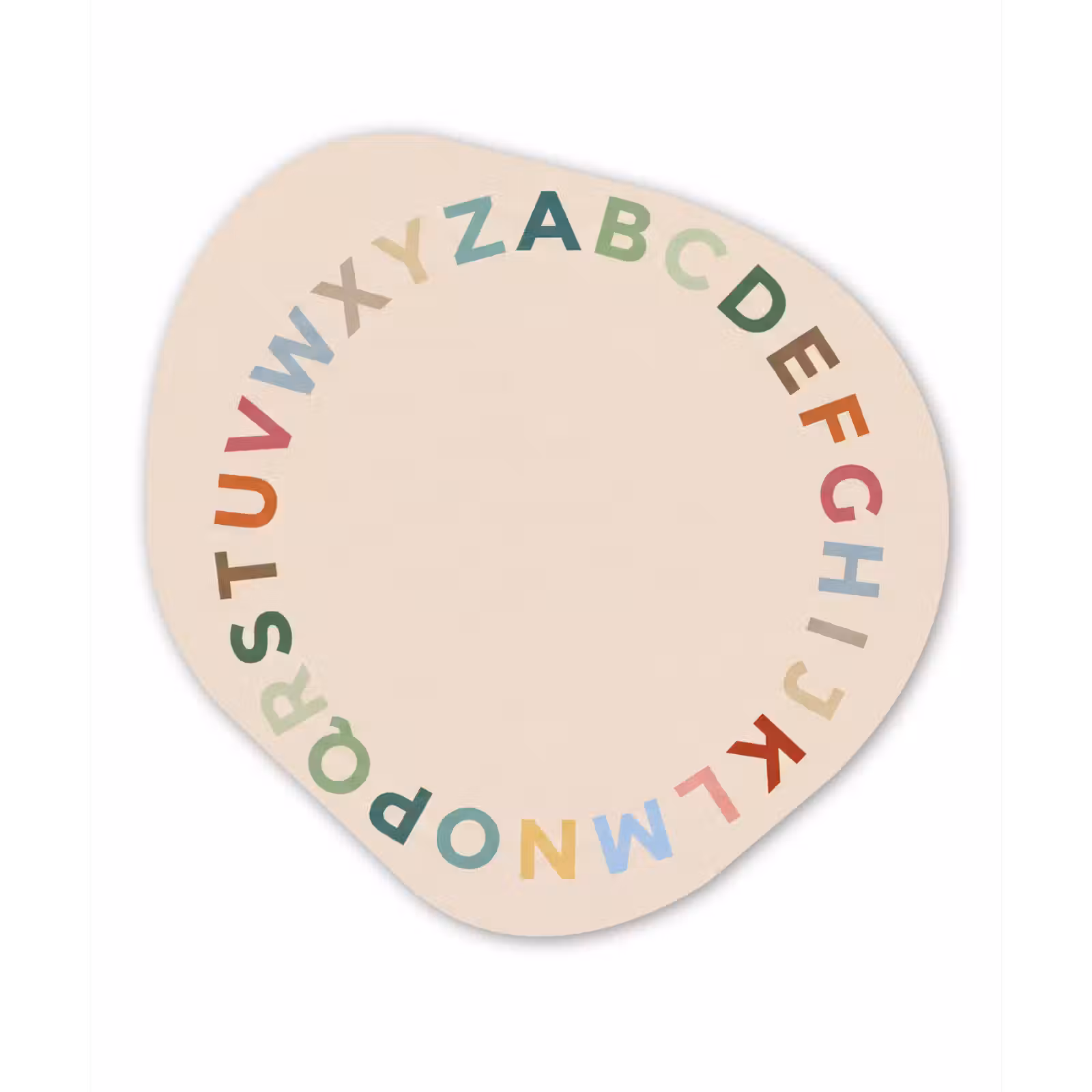 Alu-Dibond-Bild Organische Form - Alphabet – Kreis – Bildung – Spielerisch – Farbenfroh — 1